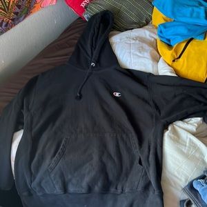 Black champion hoodie size large
